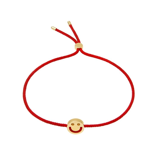 FRIENDS Happy Bracelet 18ct Yellow Gold Red 