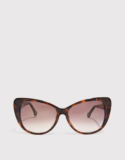 Gradient Havana Cat-eye Sunglasses