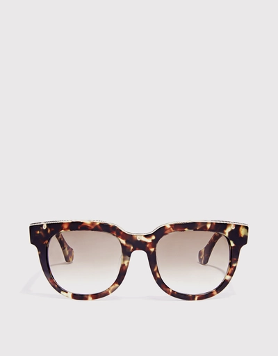 Gradient Havana Square Frame Sunglasses