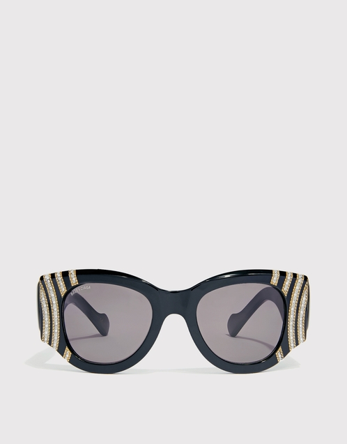 Balenciaga - Limited Edition Rhinestone Zebra Printed Cat-Eye Sunglasses