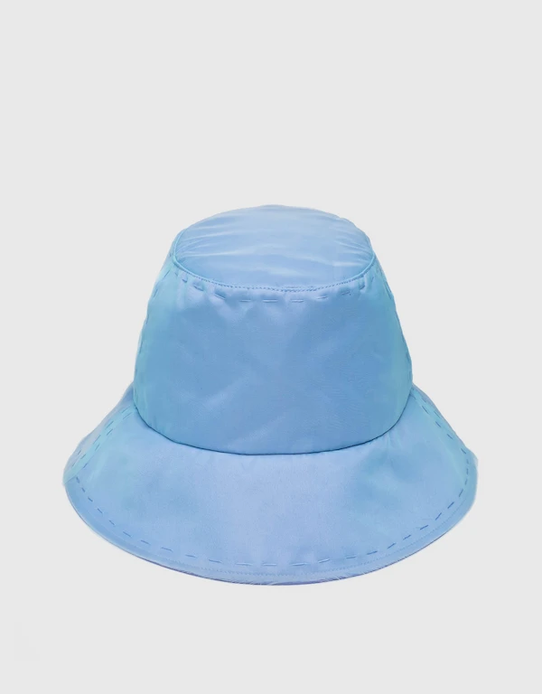Toby Reversible Satin Organza Bucket Hat-Periwinkle Aqua
