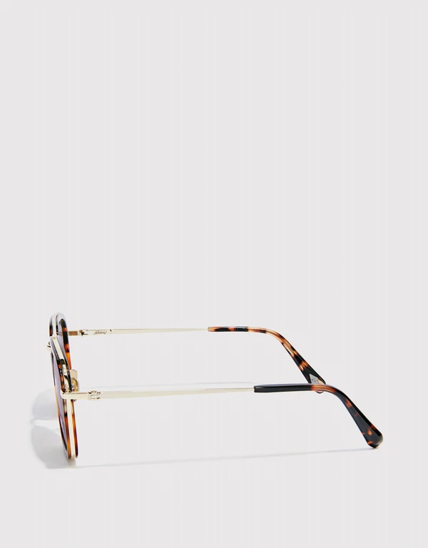 Brioni 琥珀紋飛行員框太陽眼鏡