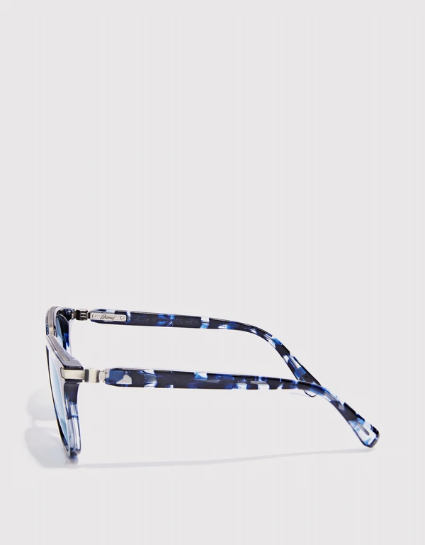 Brioni 琥珀紋圓框太陽眼鏡