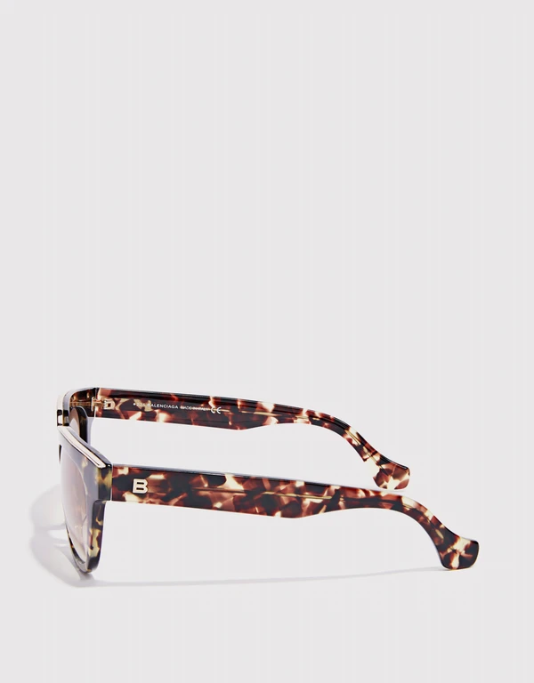Balenciaga Gradient Havana Square Frame Sunglasses