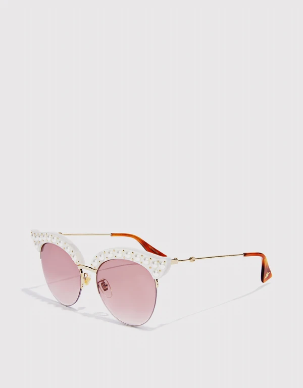 Gucci 珍珠貓眼太陽眼鏡