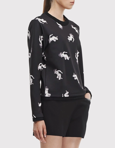 Abstract Printed Neoprene Sweatshirt