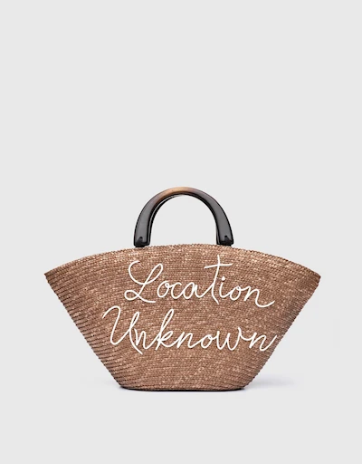 Carlotta "Location Unknown" Straw Handbag