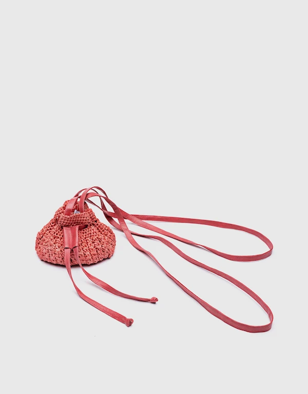 Penelope Mini Crochet Crossbody Bag-Coral