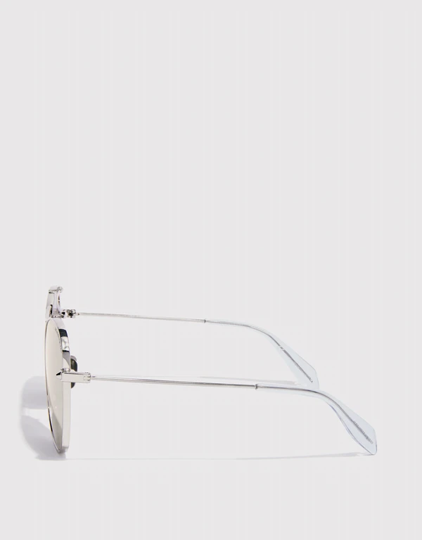 Alexander McQueen Mirrored Aviator Sunglasses