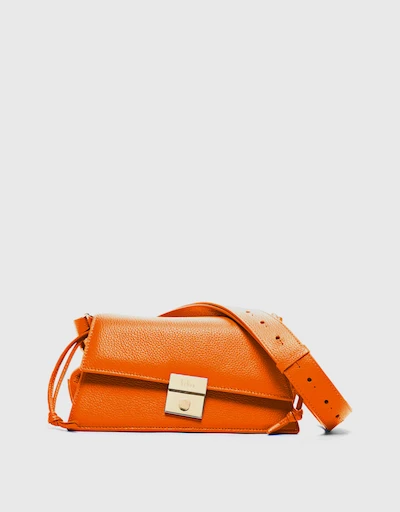 Simone Mini Pebble Leather Crossbody Bag-Mango