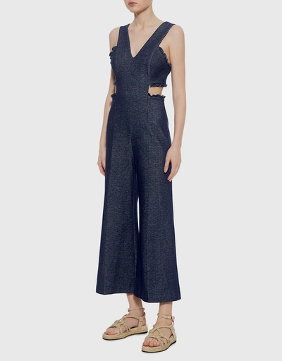 Alicia Double Knit Cropped Jumpsuit