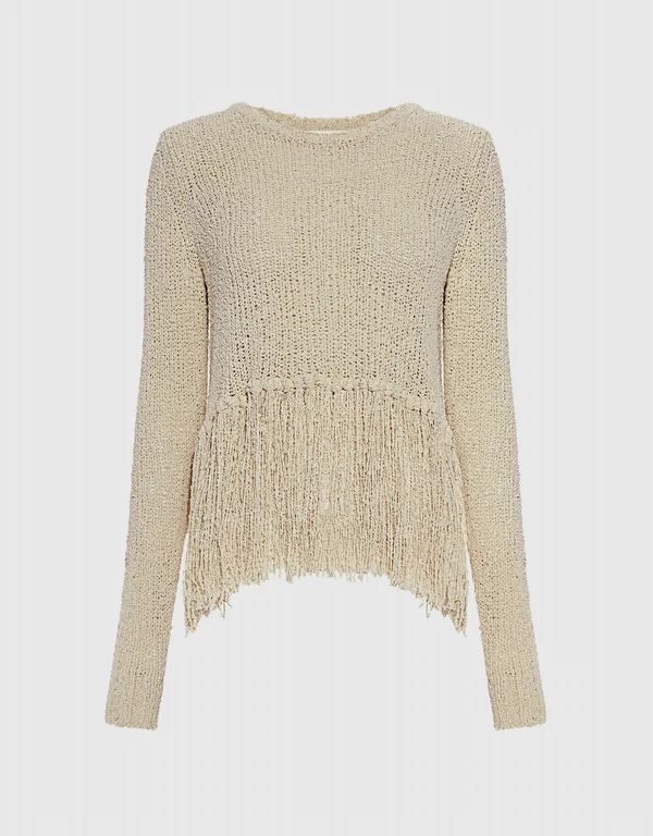 A.L.C. Andreas Fringe Silk Blend Sweater