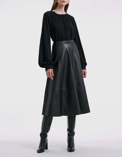 Leather Midi Skirt