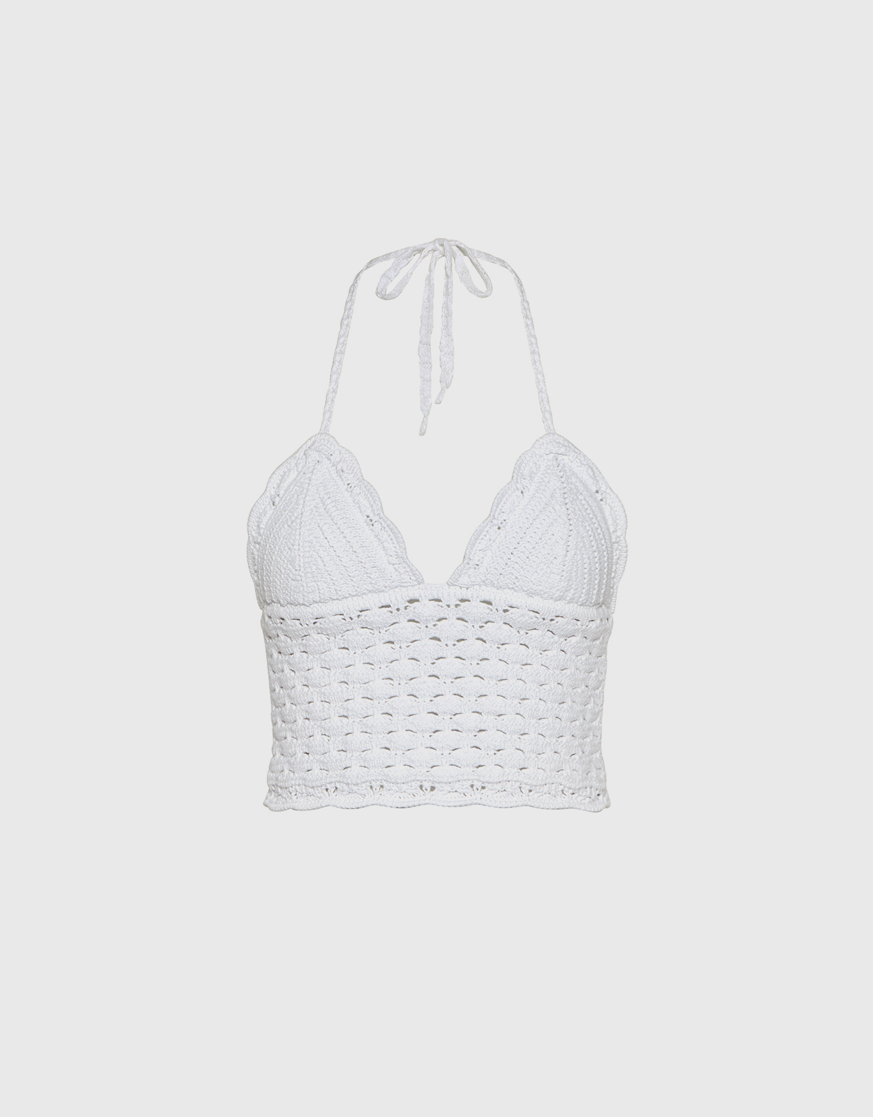 VALENTINO Red Valentino Crochet Halterneck Cropped Knit Top - XS　Red Valentino かぎ針編みホルターネック クロップド ニット トップ - XS