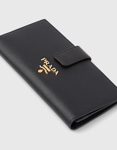 Saffiano Leather Snapped Long Wallet
