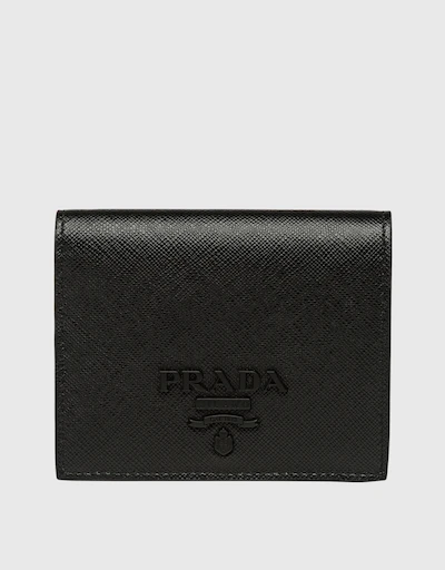 Saffiano Small Leather Bi-fold Wallet