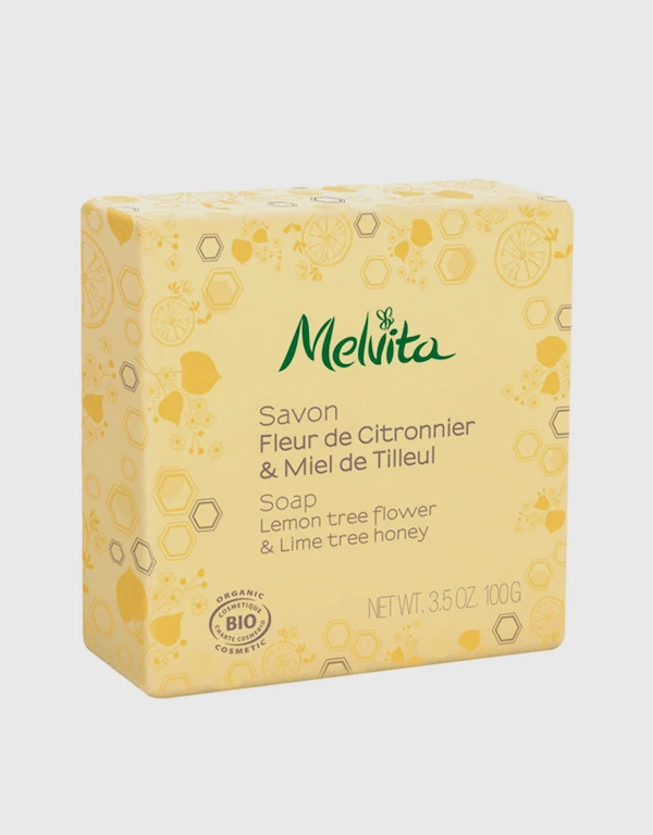 Melvita Lemon Tree Flower And Lime Tree Honey Soap 100g