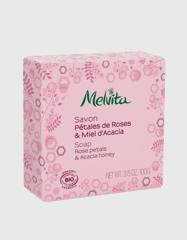 Melvita Rose Petals And Acacia Honey Soap 100g
