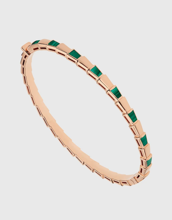 Bvlgari Serpenti Viper 18K Rose Gold Malachite Bracelet