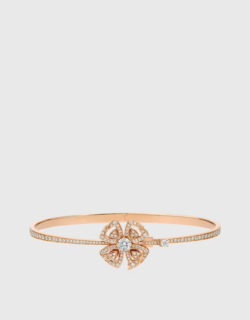 BVLGARI Fiorever 18ct Rose-gold And Diamond Bracelet in White | Lyst  Australia