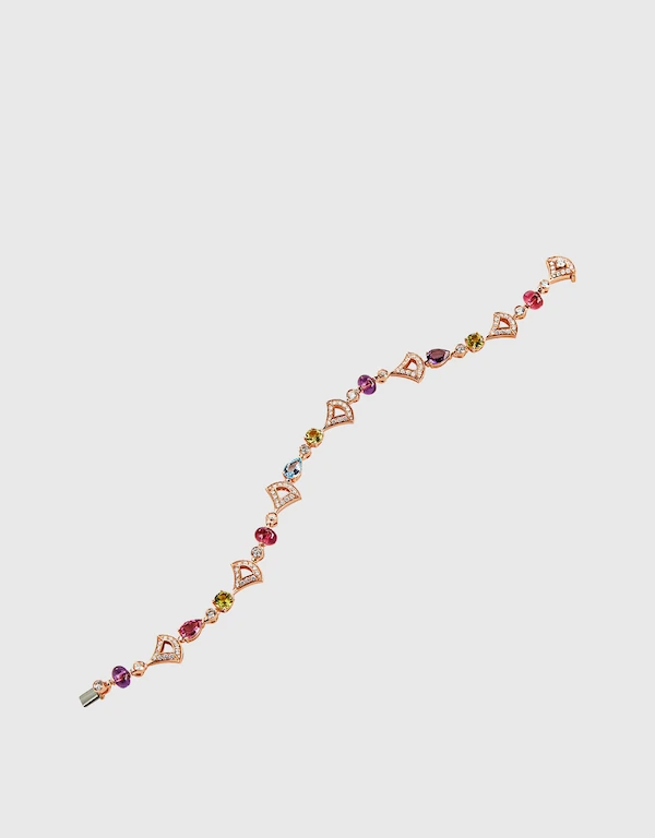 Bvlgari Divas' Dream 18K Rose Gold Diamond Coloured Gemstones Bracelet