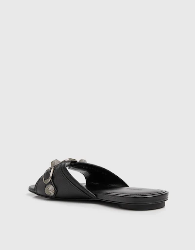 Cagole Black Lambskin Sandal 