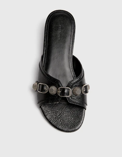 Cagole Black Lambskin Sandal 