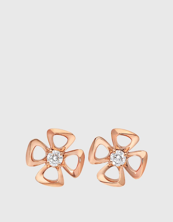 Fiorever 18K Rose Gold Diamonds Earrings