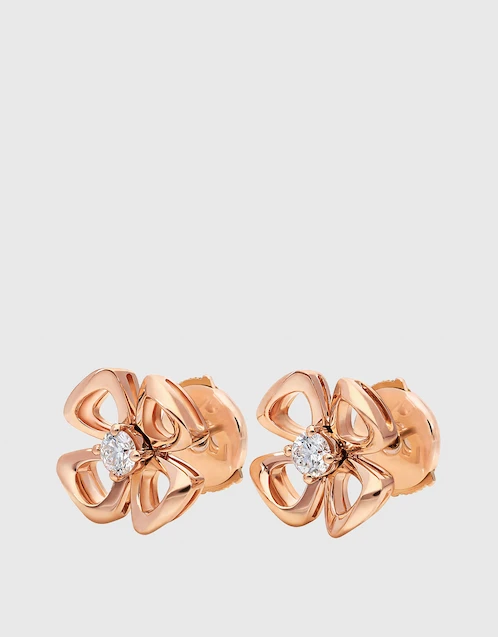 Fiorever 18K Rose Gold Diamonds Earrings