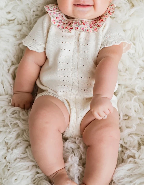 Olivia Baby Knit Bubble Romper 0-24M