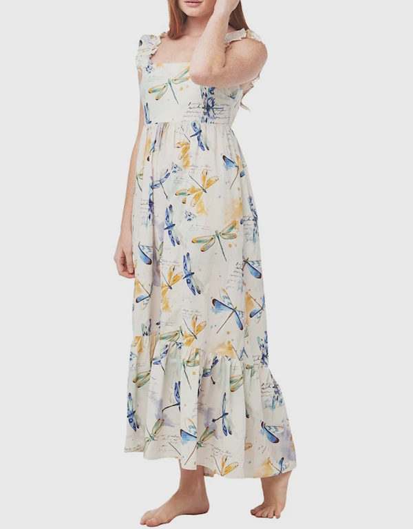 The Lazy Poet Mika Printed Maxi Dress-Dancing Dragonflies
