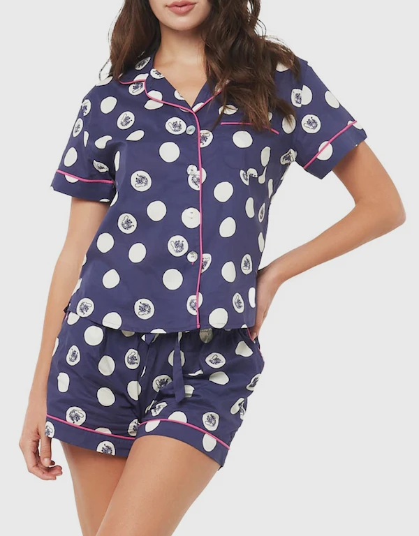 The Lazy Poet Nina Pajama Set-Tiger Dots Blue