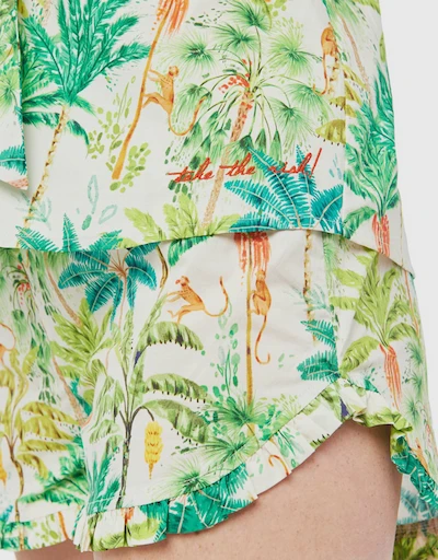 Rosie Cami Pajama Set-Monkey Paradise Green