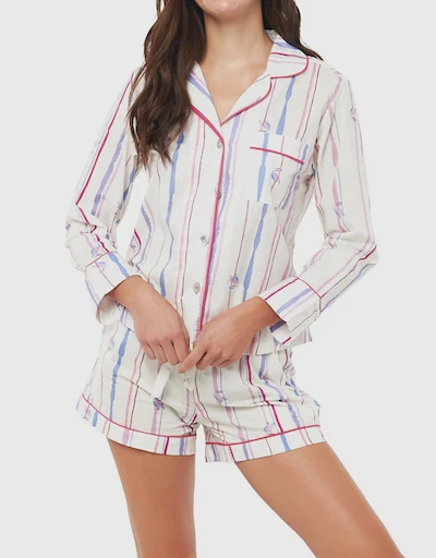 Vera Long Sleeve Pajama Set-Pelican Sway