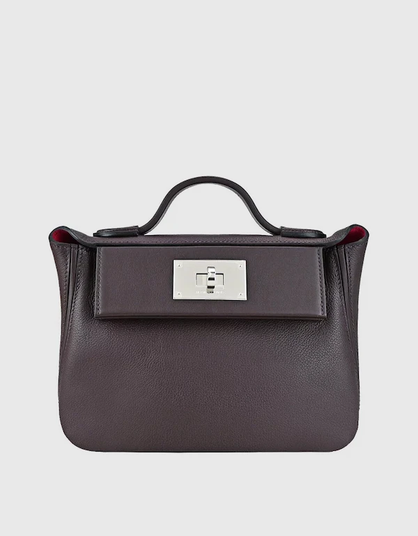 Hermès 24/24 21 Evercolor Swift Leather Handbag-Rouge Sellier Silver Hardware