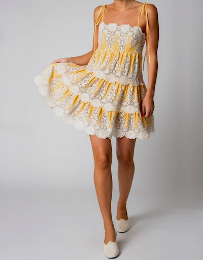 Gwendolyn Hummingbird Embroidered Mini Dress