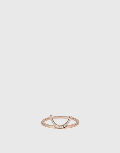 Elements Diamond Crescent 18ct Rose Gold Ring 