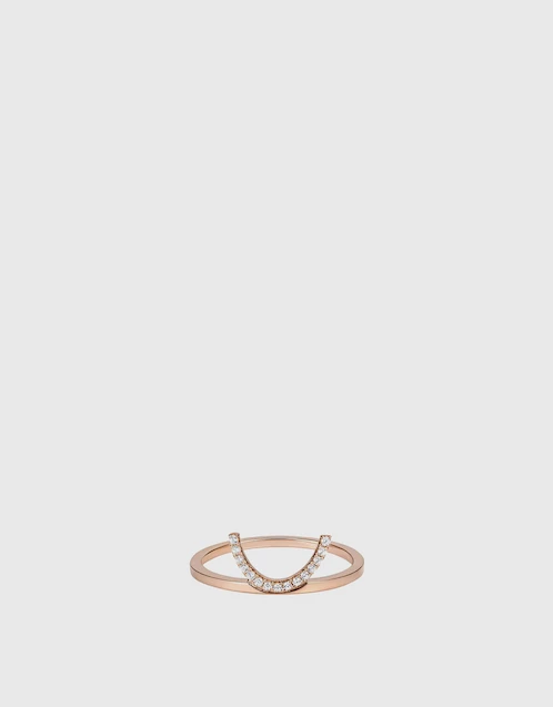 Elements Diamond Crescent 18ct Rose Gold Ring 