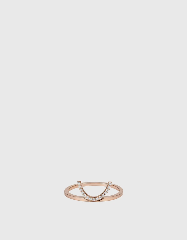 Ruifier Jewelry  Elements Diamond Crescent 18ct Rose Gold Ring 