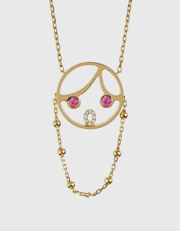 Ruifier Jewelry  MOYEN Pink Lady 18ct Yellow Gold Pendant 