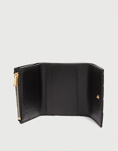 Intrecciato Leather Tri-fold Flat  Wallet
