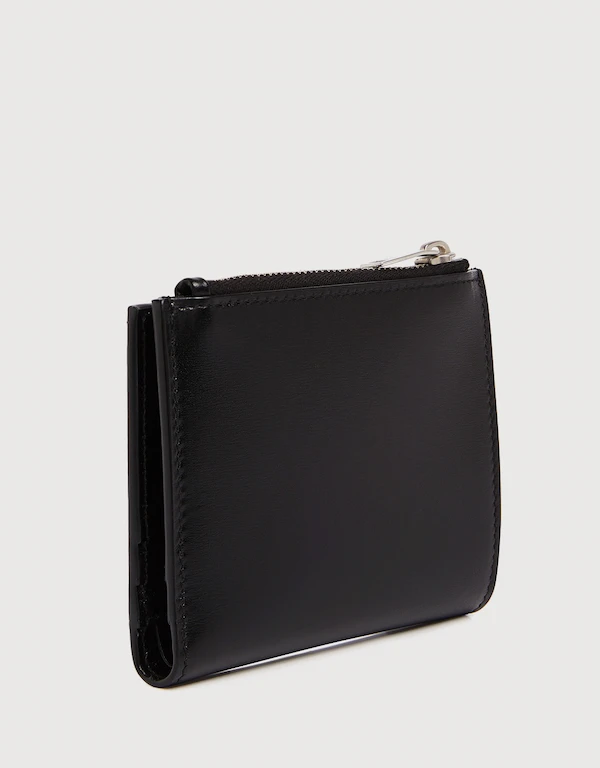Saint Laurent Logo Calfskin Leather Bi-fold Wallet