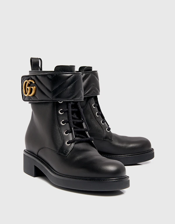 Gucci Double G Leather Ankle Boot 