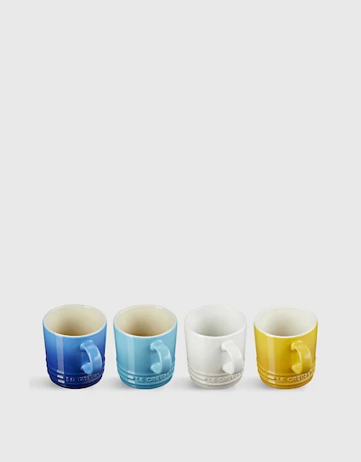 Riviera Glazed Stoneware Espresso Mugs Set Of Four
