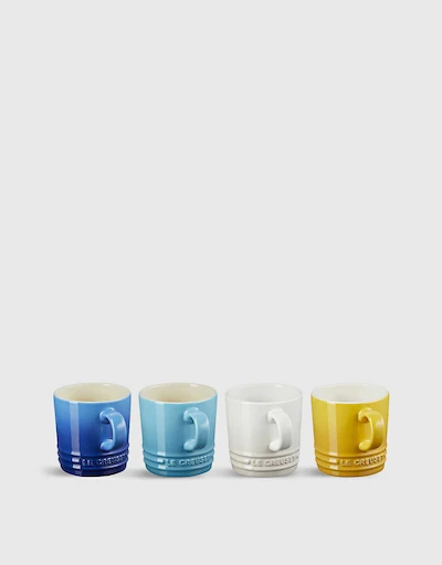 Riviera Glazed Stoneware Espresso Mugs Set Of Four