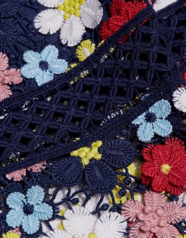 Sea 3D Floral Lace Midi Skirt