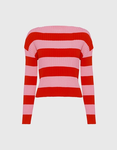 Striped Boat Neck Sweater