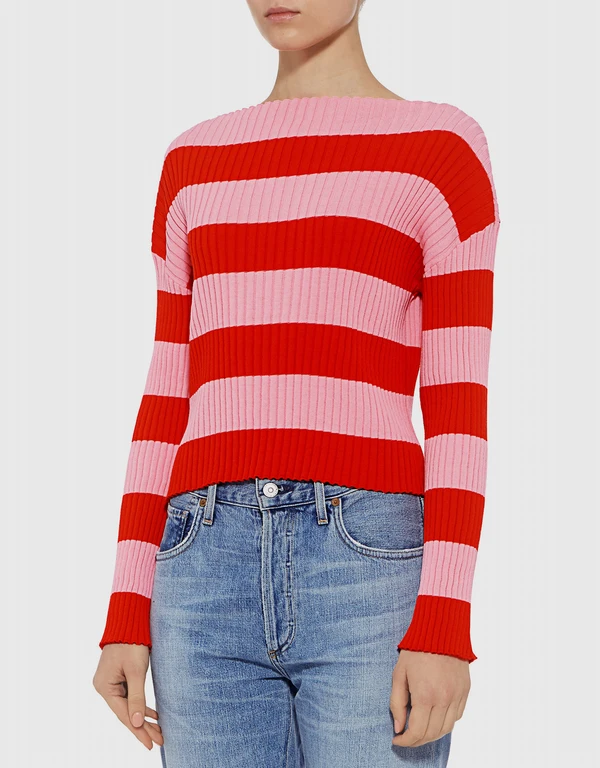 Boutique Moschino Striped Boat Neck Sweater