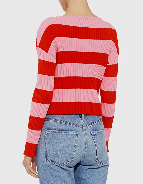 Boutique Moschino Striped Boat Neck Sweater