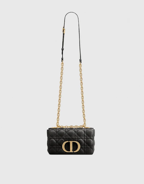 Dior Small Dior Caro Bag Black Supple Cannage Calfskin